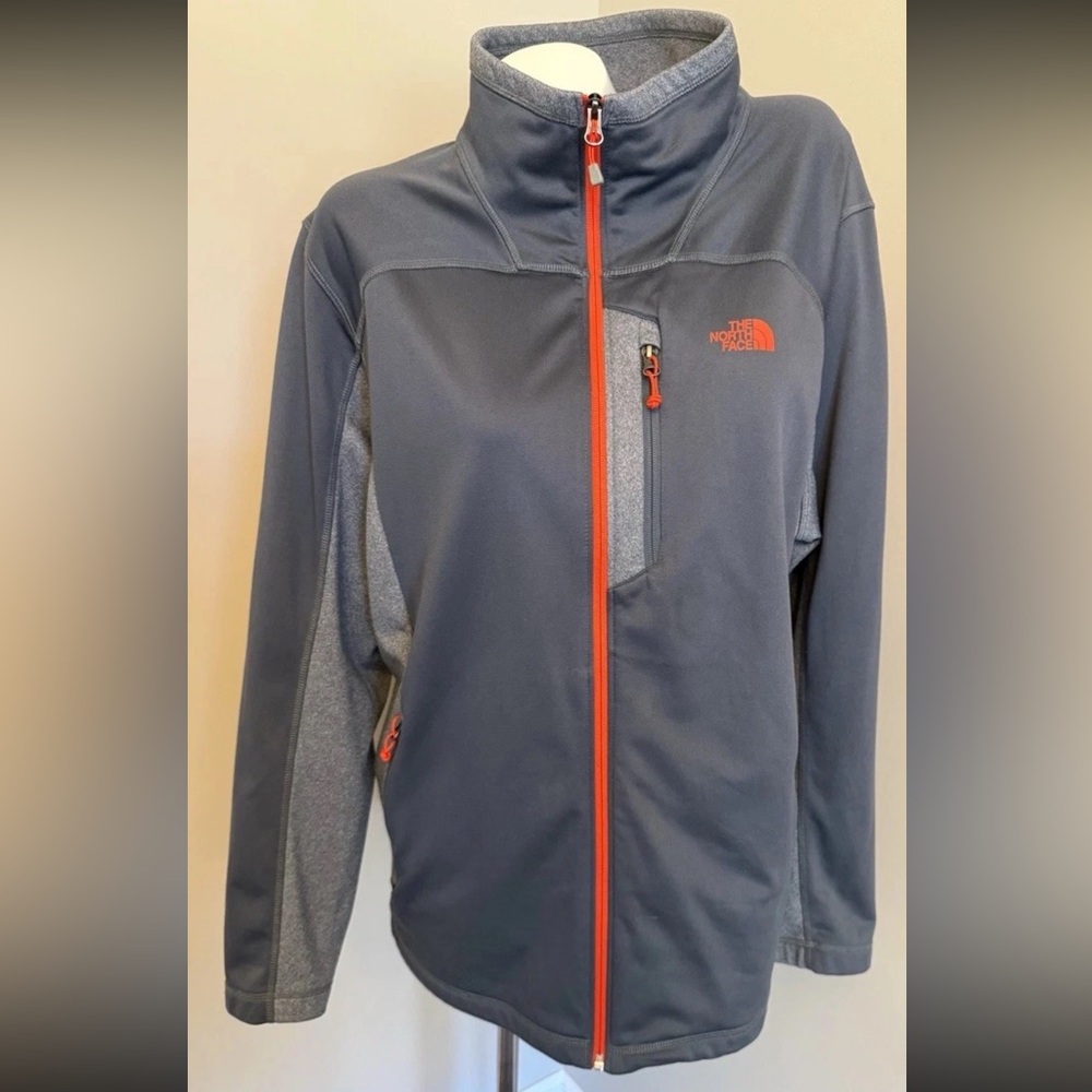 THE North Face Sz XL Mens Softshell/Fleece JACKET Grey/Orange NF00CP03 EC
